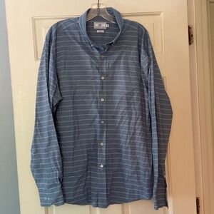 Southern Tide Trim Fit Button Down Shirt Blue Stripe Long Sleeve XL Preppy